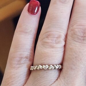 Pandora Silver Heart Band Ring *Retired*